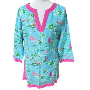 All For Color Cotton Beach Theme Tunic. Size Medium
